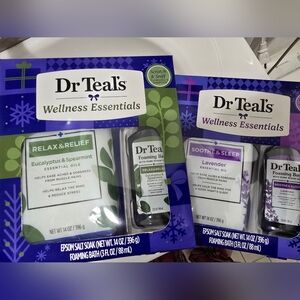 Dr Teal's Relax & Relief Epsom Salt Soaking Set Green and Purple Bundle 2 Boxes